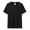 Casual Summer Men T Shirt Round Neck Short Sleeve Solid Color Loose Couple Pure Cotton Breathable Top