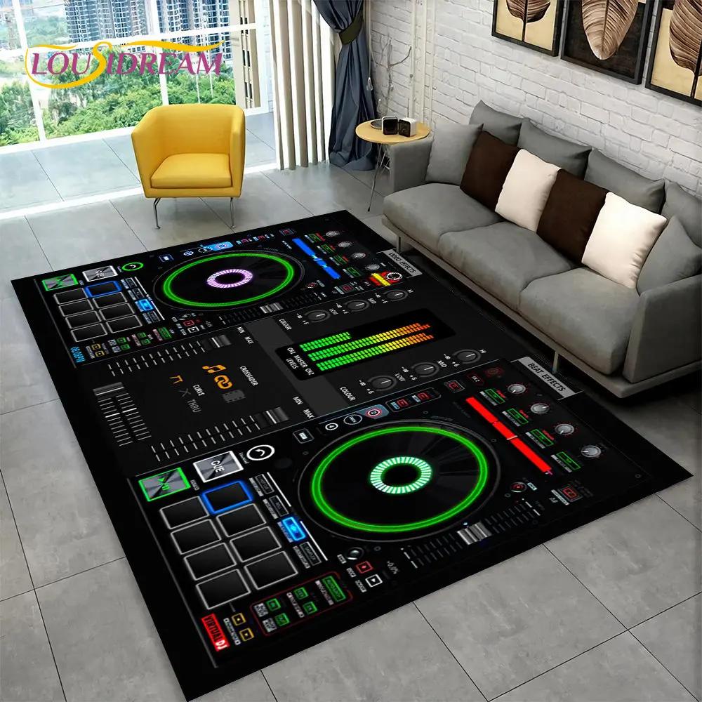 3D DJ Music Screen Keyboard Area Rug,Carpet Rug for Living Room Bedroom Sofa Doormat Hallway Decor,Sport Yoga Non-slip Floor Mat