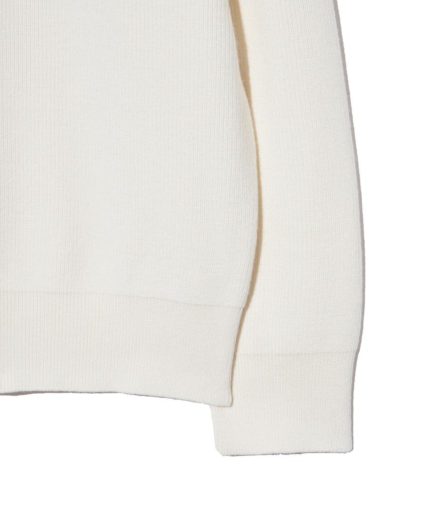 IRONYPORNO WHITELINE 86-Iroj367 Collar Placket Long Sleeve Knit Ivory