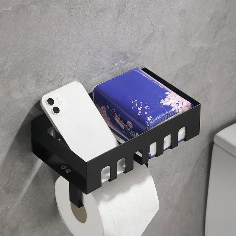 Toilet tissue holder, no punching roll paper box, toilet paper wall mounted storage rack, roll paper holder