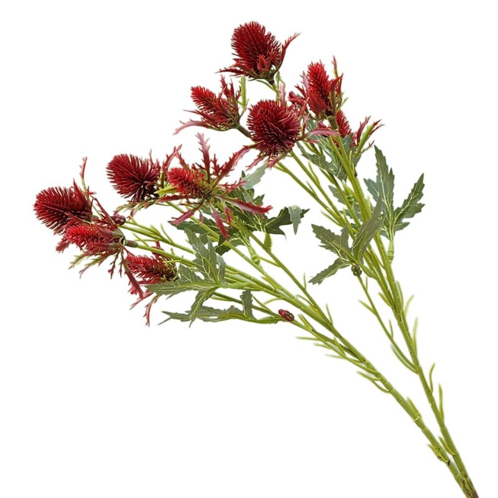 Realistic Artificial Sea Holly Branch Real Touch Fake Flowers  Home Living Room Decor