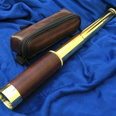 Vintage Nautical Brass Monocular 25x30mm Telescope Faux Leather Folding Adventurer Telescope Best Gifts
