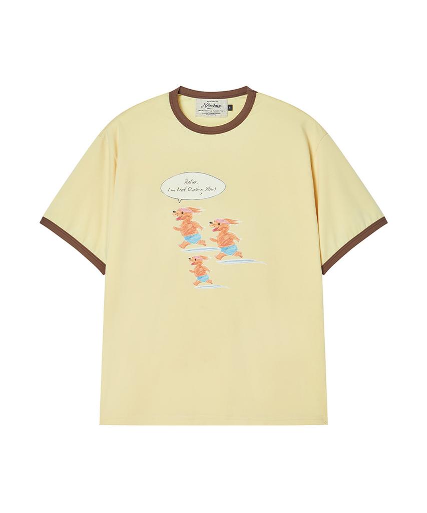 BEYOND CLOSET [Collection Line] Performance Sketch Running T-Shirt Butter