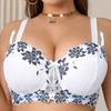 European and American Large Size Underwear Large Chest Small Anti-sagging Gathered Mesh Pattern Full Cup Fat Girl Bra