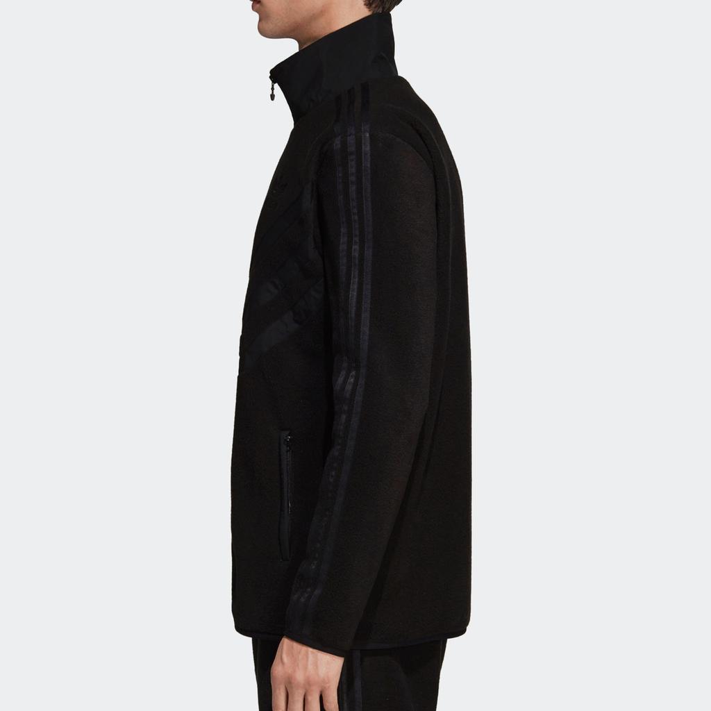 adidas Originals P Fleece Tracktop Sports Logo Casual Velvet Warm Stand Collar Jacket Men Jacket Black EC3675