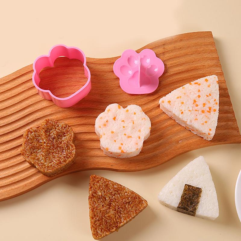 Onigiri Mould Japanese Bento Rice Mold Maker Kit Non Stick Rice Mould For Kid Lunch Kitchen Gadgets Portable Rice Ball Maker