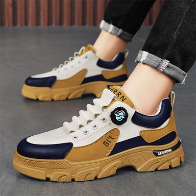 Sapatos Martin de cano baixo masculinos para atividades ao ar livre, sapatos modernos masculinos outono e inverno 2024, novos sapatos casuais masculinos com botões rotativos