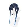 Genshin Impact Venti Cosplay Unisex 50 cm blaue Perücke Cosplay Anime Cosplay Zopfperücken hitzebeständige synthetische Perücken Halloween