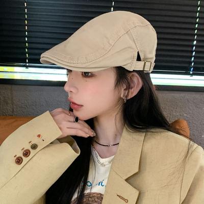 Hong Kong Style Trend Retro Forward Hat Simple Hat Female Autumn Painter Fashion Personality Male Newsboy Beret