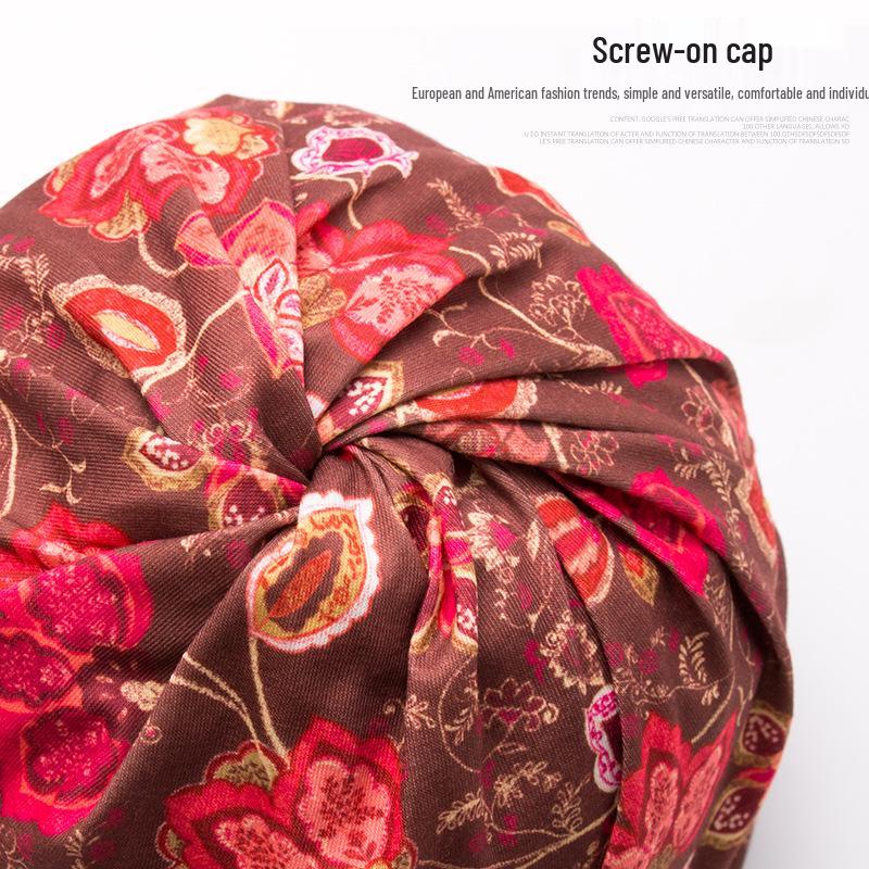 Dámská evropská a americká móda Prodyšná pletená čepice s potiskem a nákrčník