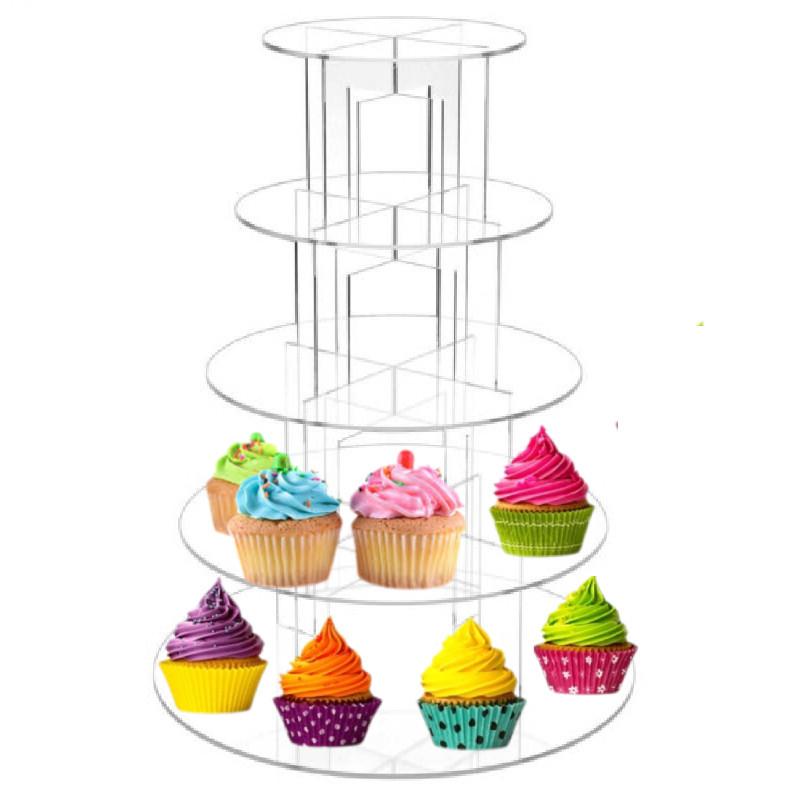 Elegant Clear Acrylic Cake Stand Multi-layer Display For Wedding And Birthday