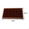 24 Grid Jewelry Organizer Tray Trays Wood Decorative Storage Box Case Earrings