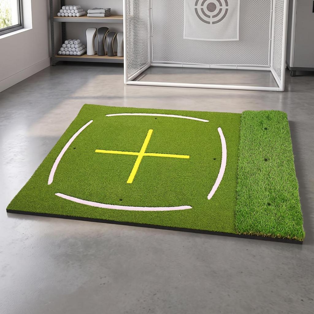 Golf Hitting Mat Shock-Absorbing Practice Cushioned for Garage