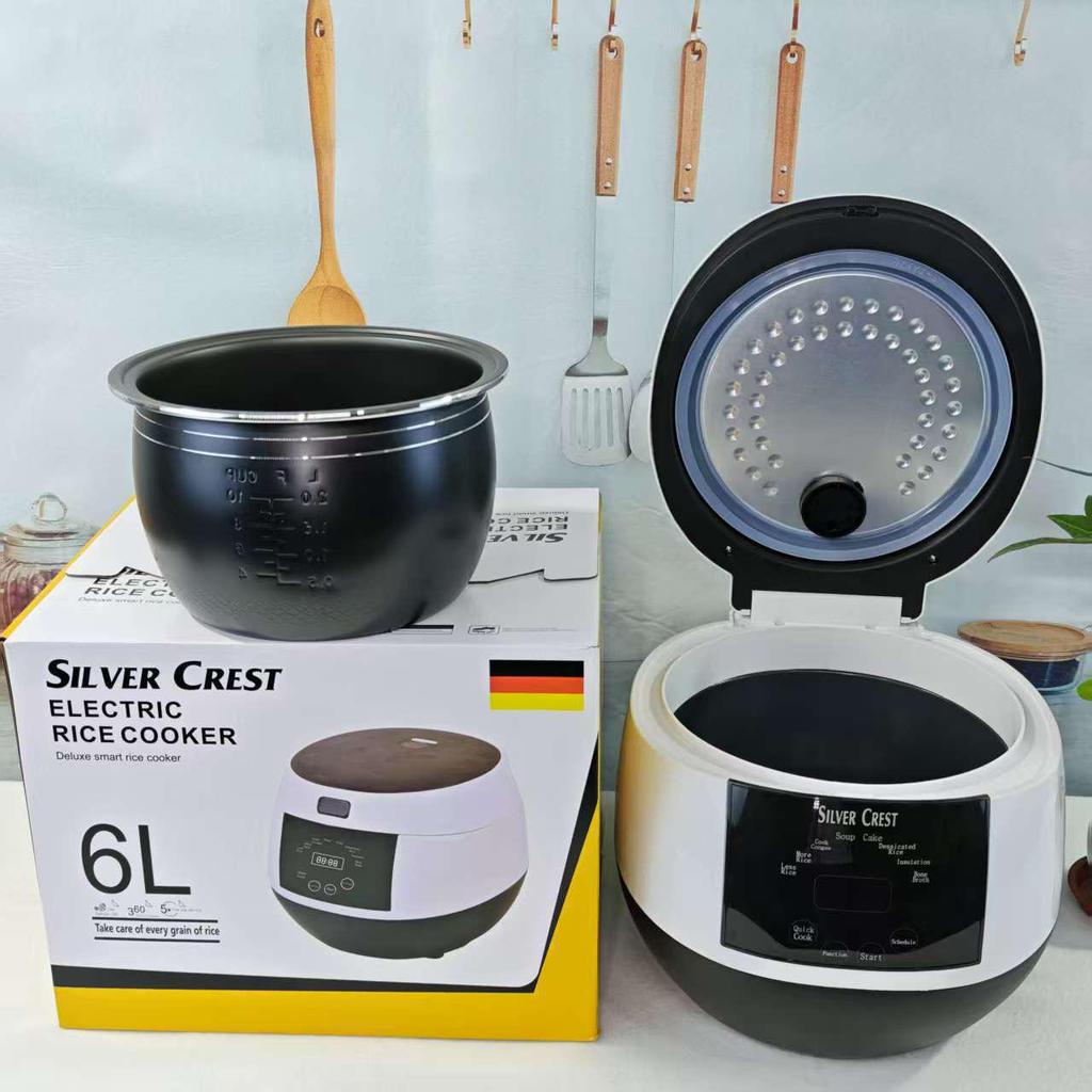 Pentola Elettrica per Riso da 5L: Intelligente, Grande Capacità con Timer di Prenotazione, Standard UK/UE.