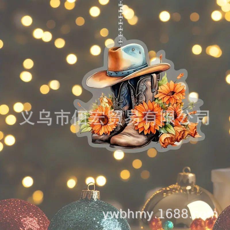 

Акриловый Автомобильный Причудливый Подвесной Кулон в Дизайне Разноцветного Сапога и Шляпы Идеально Подходит для Улучшения Стиля Интерьера Вашего Автомобиля 5