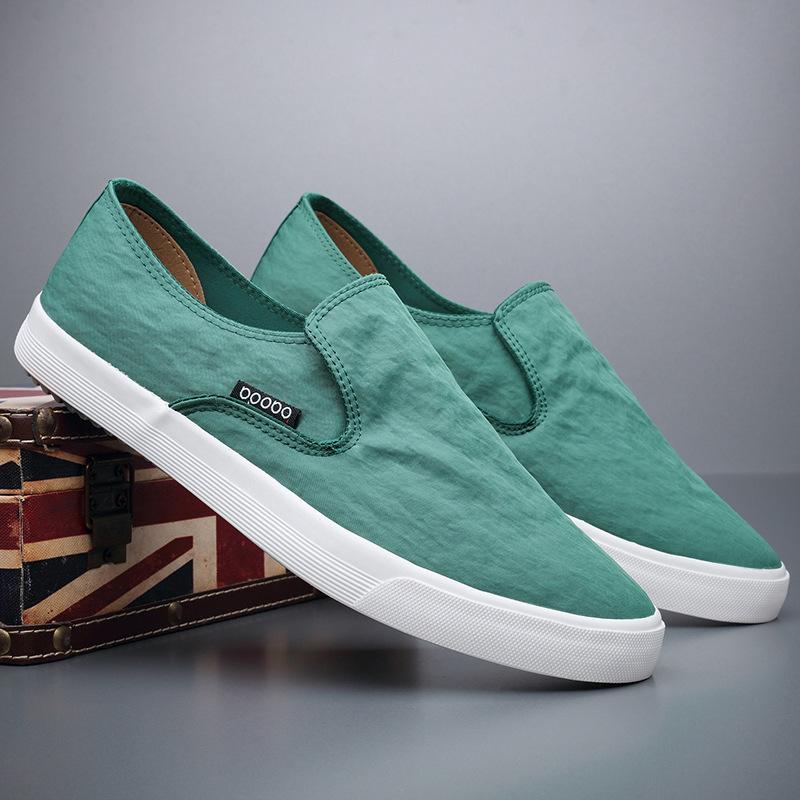 Summer canvas shoes men's one-pedal lazy shoes British loafers driving soft-soled old Beijing breathable casual cloth shoes