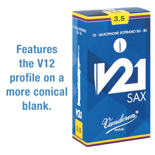 Vandoren Soprano Saxophone Reeds V21, Hardness: 3-1/2 (Pack of 10)