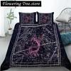 Constellation Duvet Cover Yellow Constellation King Size Bedding Set For Astronomy Enthusiast Soft Twin Polyester Quilt Cover