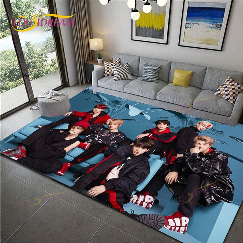 Kpop Bangtan Boys Carpet for Living Room Soft BTS Floor Mat Rugs for ...