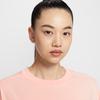 Women's Nike T Shirts Women's Pink Crew Neck Moderate Straight Fit
