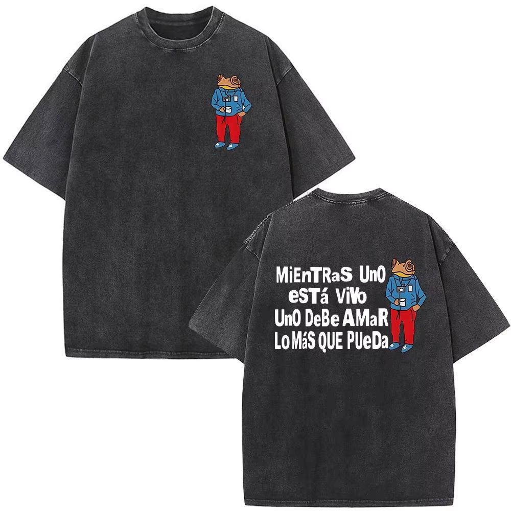 Bad Bunny DTMF Tour 2026 T-Shirt Vintage Hip Hop Graphic Tee Unisex Washed Cotton Short Sleeve Oversized Crew Neck Y2K Streetwear Top Merch Gift