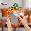 Halloween Wall Mirror Wooden Decorative Mirror, Pumpkin Ghost Bat Witch Cartoon Wood Decor Decor, Fun for Entryway Party, Festive Home Ornament Rustic