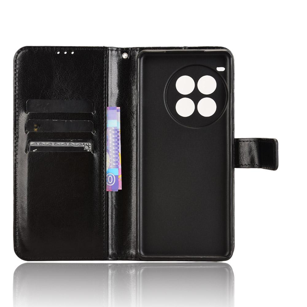For OnePlus Ace 3 Pro 5G Wallet Case Leather Phone Cover Crazy Horse Texture
