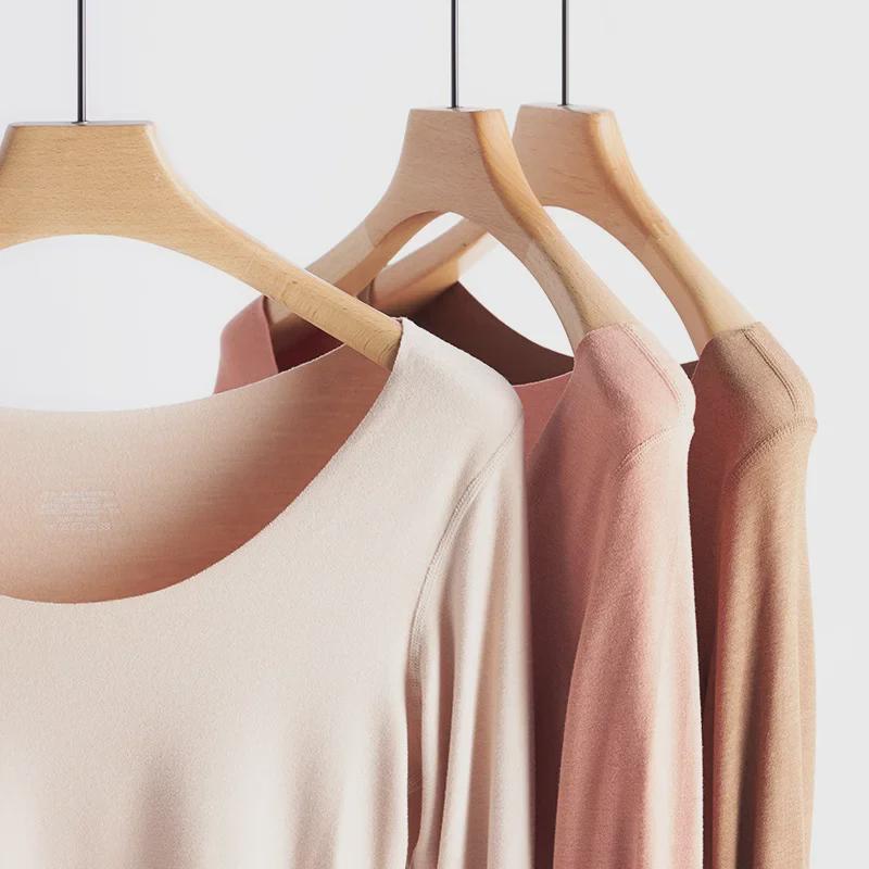 Autumn/Winter Slim Fit German Velvet Thermal Pullover - Solid Color Long Sleeve Round Neck Top