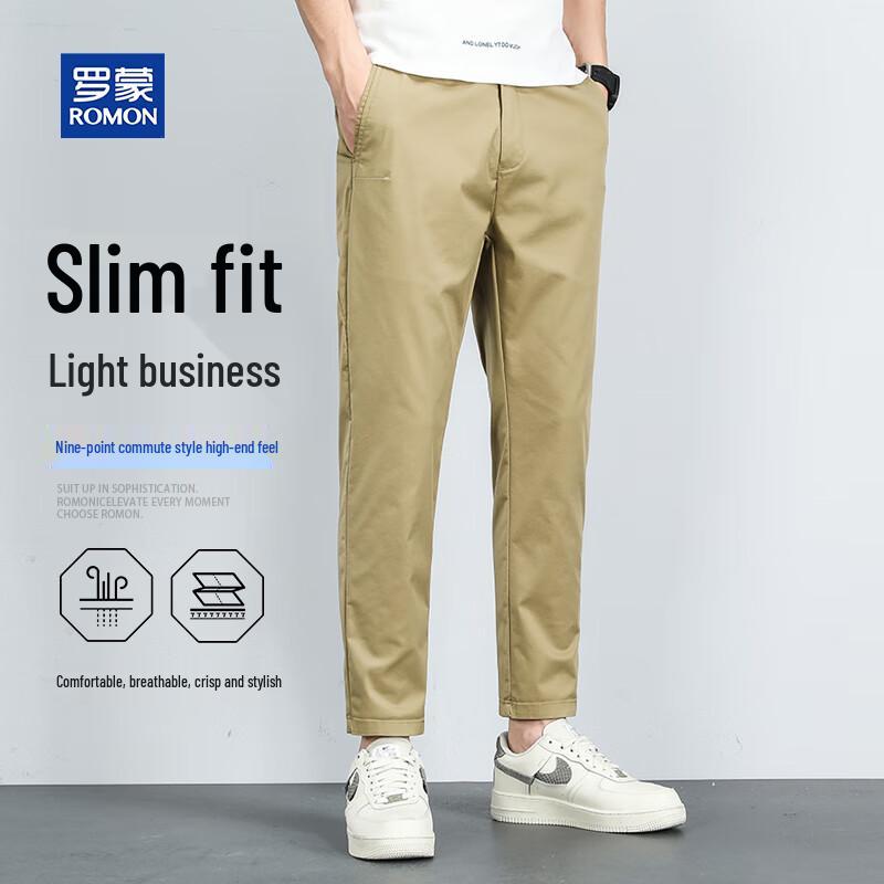 

ROMON Men s Lightweight Business Casual Straight-Leg Pants 34