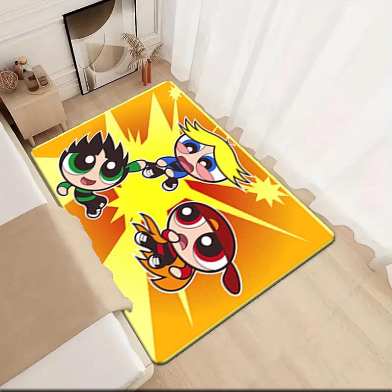 1Pc The Powerpuff Girls Printed rectangle carpet, home door mat, outdoor travel protection carpet A2