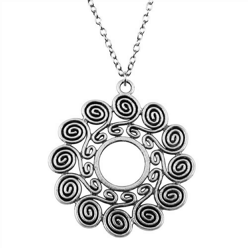 Blume des Lebens Heilige Geometrie Anhänger Antik Bronze Metall Jungen Halskette Trendiges Geschenk