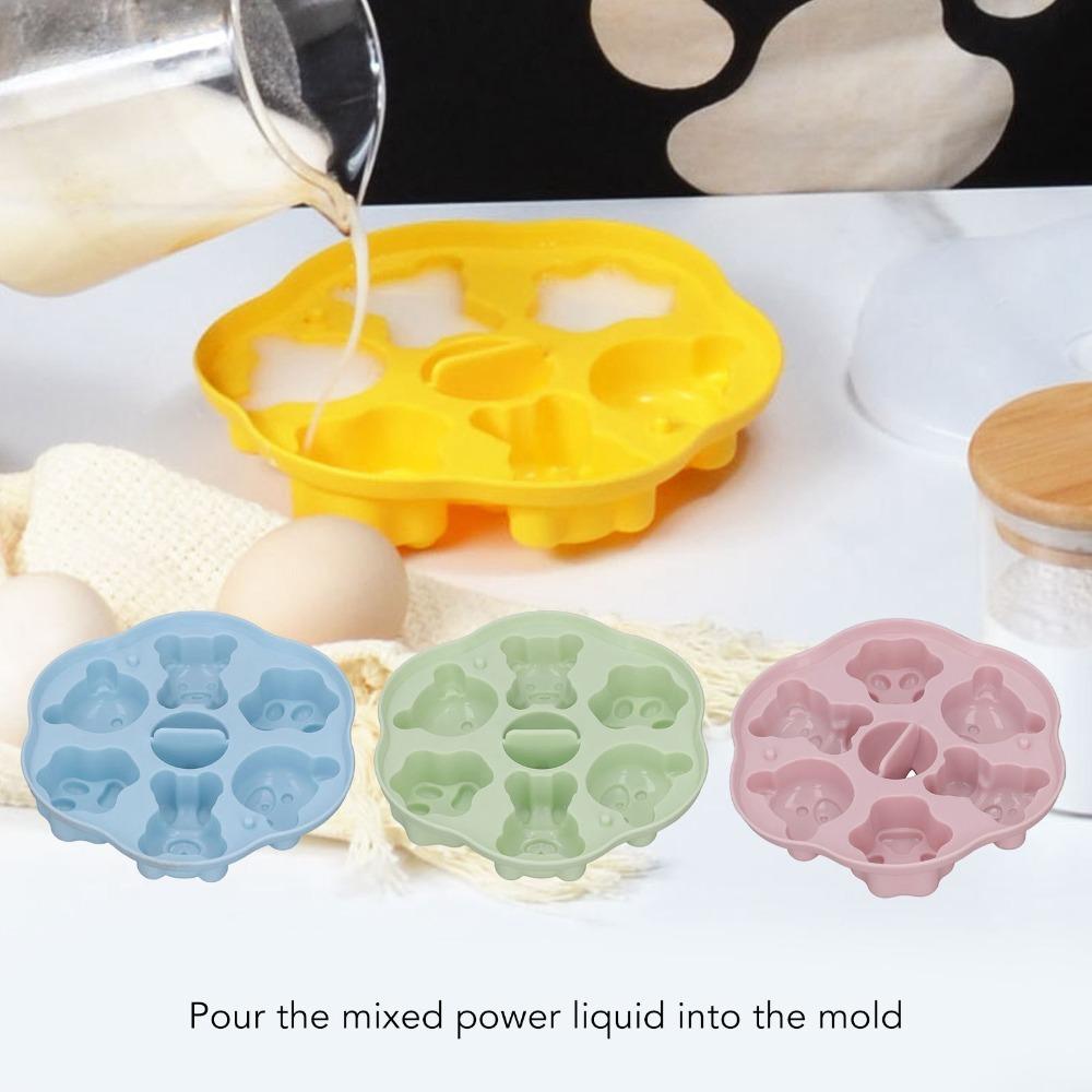 Bear Cat Shape Ice Cube Tray With Lid Pudding Mold Cute Silicone Mold Home