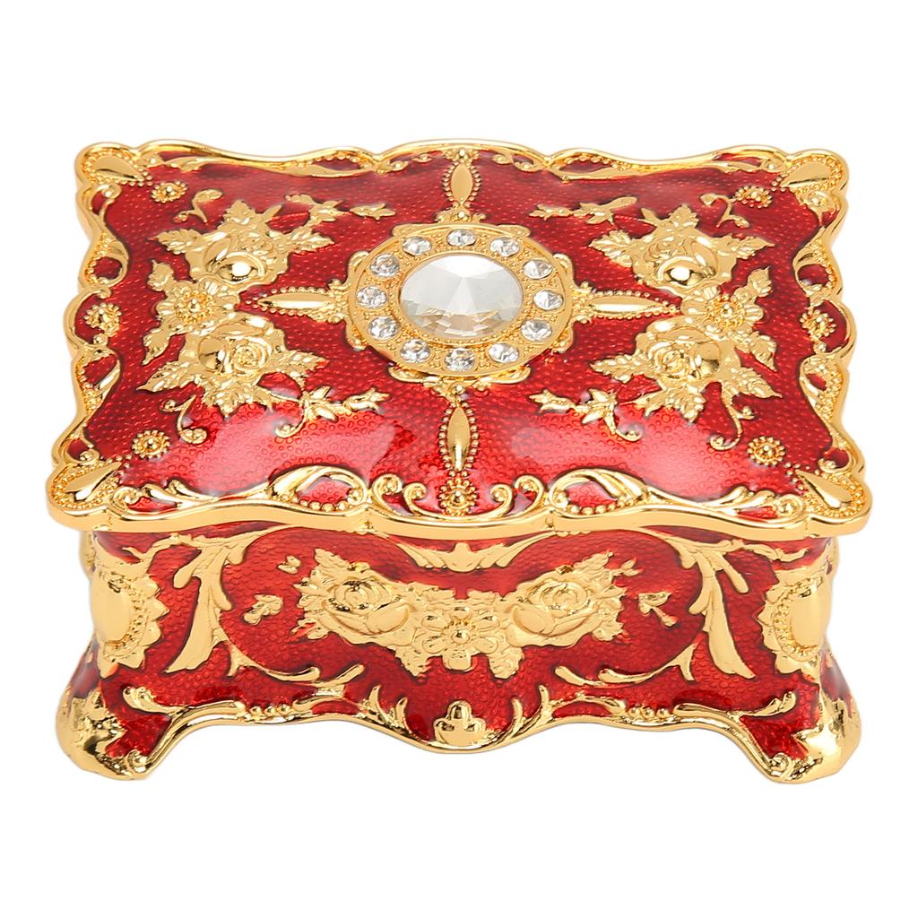 Vintage Jewelry Box Metal Enamel European Style Antique Jewelry Box Versatile Storage Box for Necklaces Bracelets Earring
