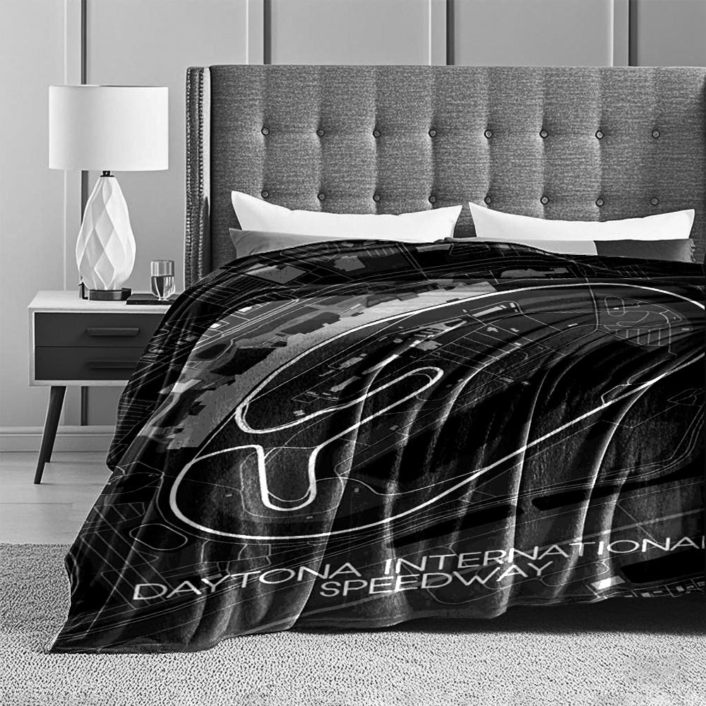 Daytona Speedway Map Design Flannel blanket for bedroom, living room, sofa, and nap