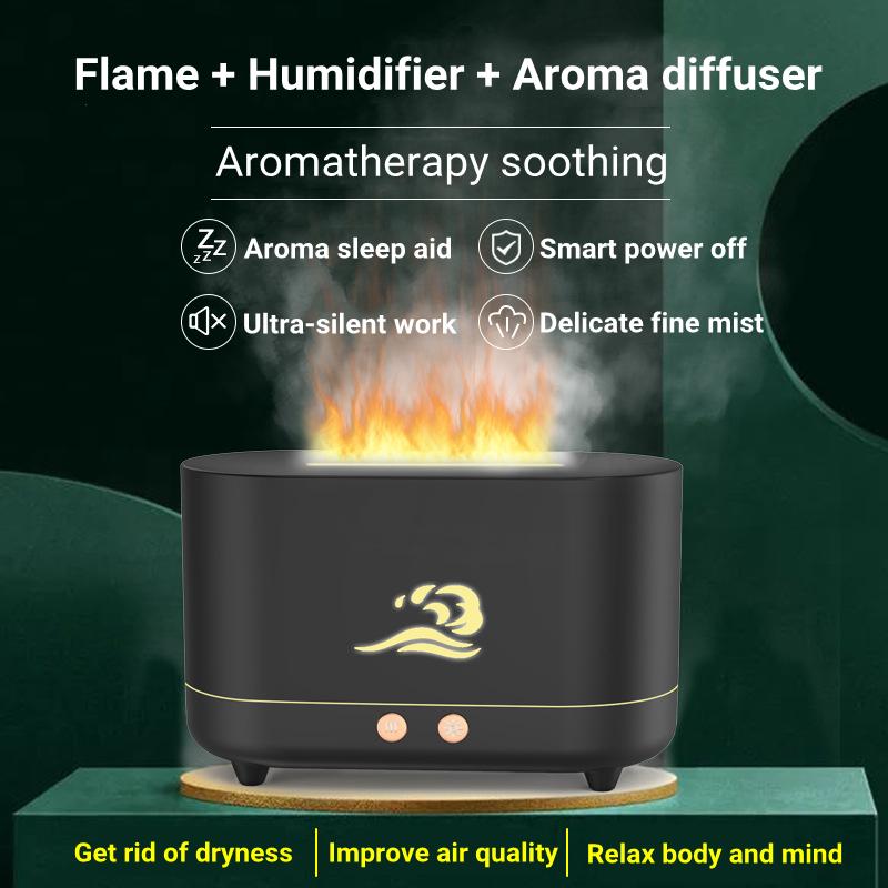 Umidificator de aer electric de birou Difuzor de ulei esențial de aromă USB pentru biroul acasă, lampă cu flacără, mini difuzor de parfum pentru parfum