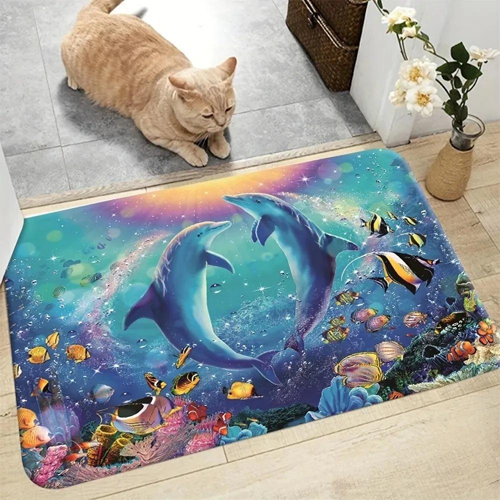 1PC Cute Dog Pattern Kitchen Rugs Non-Slip Home Door Mats Pop design Bathroom Rugs Bath Mat Carpet for Home Sink Laundry Decor