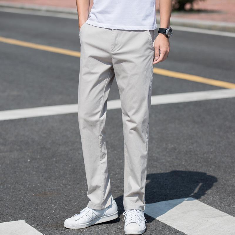 Men's Trendy Wide-Leg Loose Straight Solid Color Casual Pants, Large Size, Stretchable for All Seasons