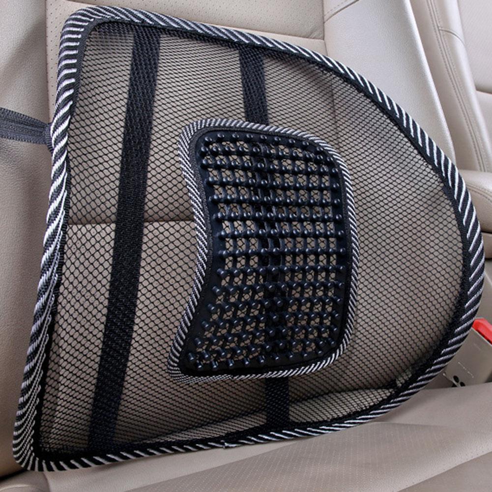 Auto Seat Waist Support Breathable Car Ice Silk Hole Mesh Lumbar Cushion Massage Seat Cover Pad for