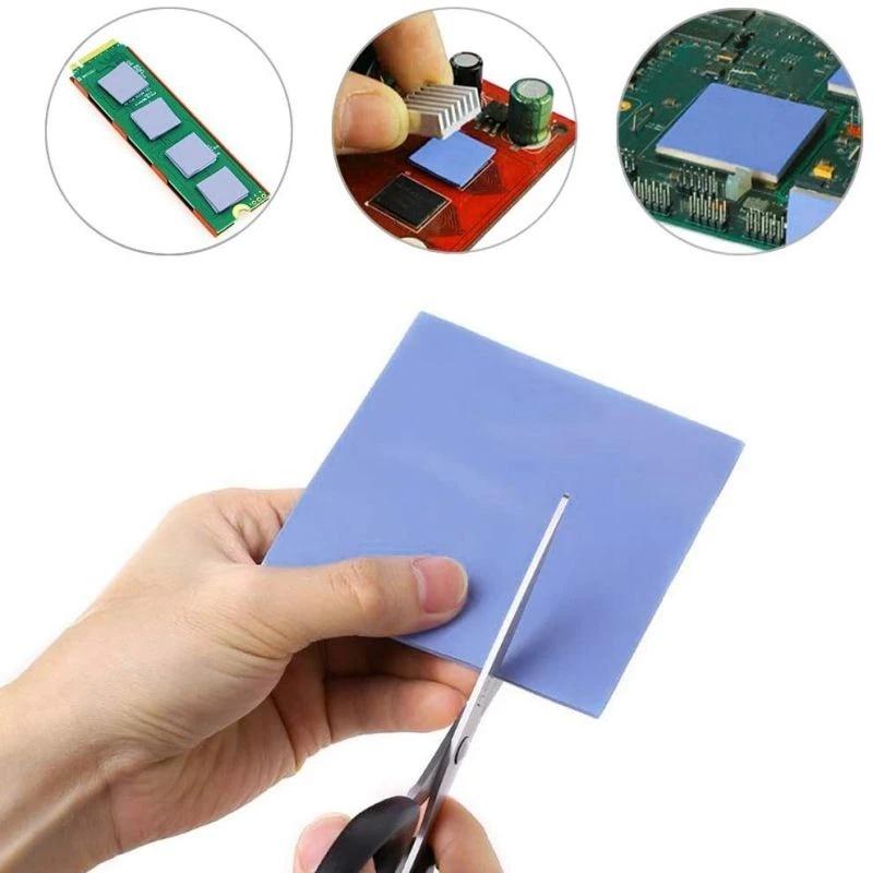 1Pc/2Pcs High Thermal Conductivity Thermal Pad 100X100Mm Silicone Cooling Pad 1.0Mm For Cpu Gpu Laptop Heatsink