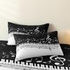 3pcs Piano Keys & Musical Notes Duvet Bedding Set, Black White Music Print Duvet Cover,Suitable Family Bedrooms And Dormitories