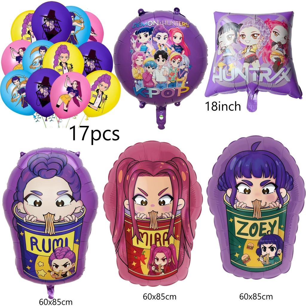 K Pop Łowcy Demonów Dekoracja Urodzinowa Naczynia kpop Łowca Demonów Talerze Serwetki Urodzinowy Obrus Baby Shower Upominki na Imprezę