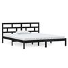 VidaXL Bed Frames Black Solid Wood 135x190 Cm Double 3101197