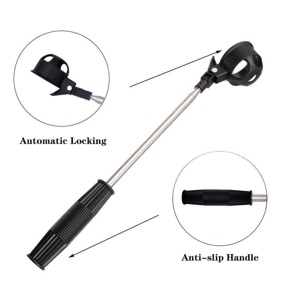 Recuperatore di palline da golf ad acqua, Raccogli palline da golf telescopico portatile, Raccogli palline da golf in acciaio con secchiello a bloccaggio automatico