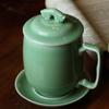 OLOEY Ceramic Office Mug with Lid and Base