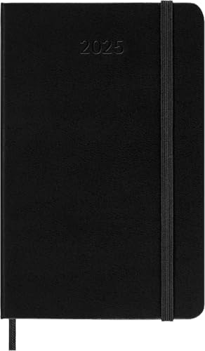 Moleskine 2025 Planner, January Start, 12-Month Weekly Diary, Horizontal, Pocket Size (9cm X 14cm), Hardcover, Black, DHB12WH2Y25
