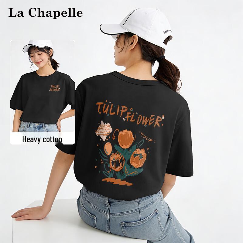 La Chapelle Women s Floral Print Cotton T-Shirt L