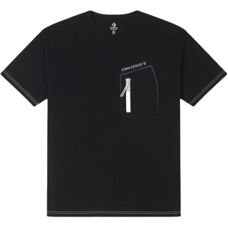 Converse Zip Pocket Logo T-Shirt Asia Sizing Black Men s 10025872-A02 M