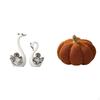 Porcelain Swan Pumpkin Sculpture Figurine Collection Decorative Animal Statue Ornament Cushion for