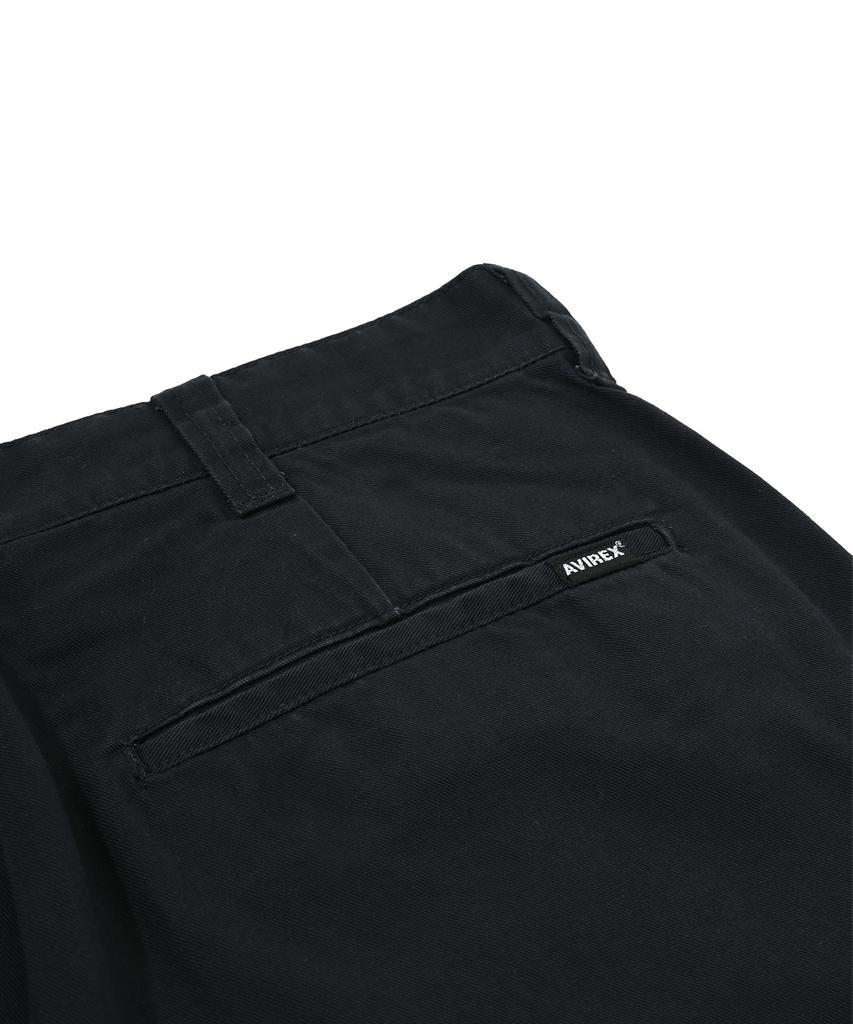 Abilegseu Basic Washed Officer Chino Pants / 7832910003 Black