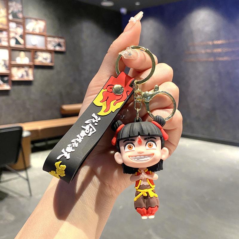 Nezha 2 Devil Child Is Born In The World, Cartoon 3D Three-Dimensional Keychain Pendant Aobing Bag Pendant Small Gift